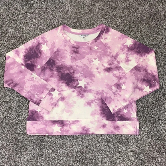 Wildfox Purple Tie-Dye Star Print Pullover Sweatshirt Medium - Picture 3 of 6
